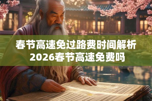 春节高速免过路费时间解析 2026春节高速免费吗