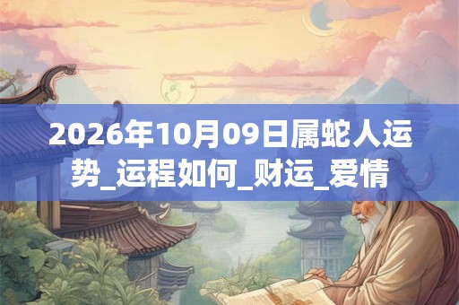 2026年10月09日属蛇人运势_运程如何_财运_爱情