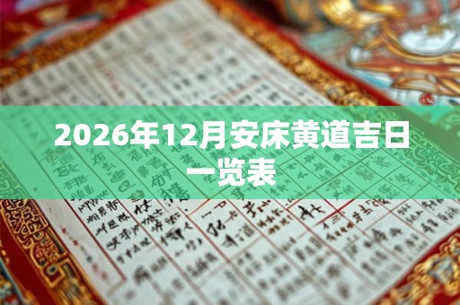 2026年12月安床黄道吉日一览表 2026年12月安床黄道吉日一览表