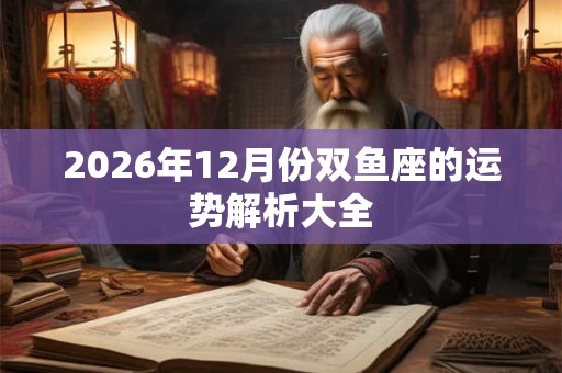 2026年12月份双鱼座的运势解析大全 2026年12月份双鱼座的运势解析大全