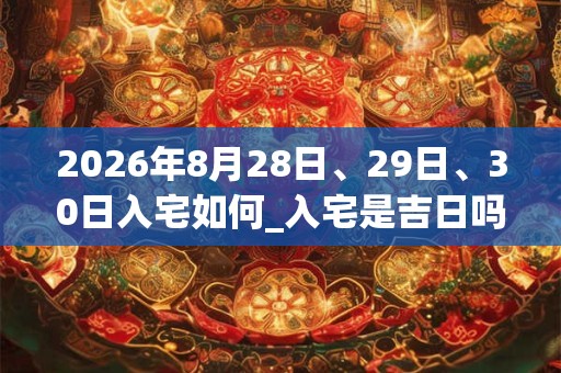2026年8月28日、29日、30日入宅如何_入宅是吉日吗