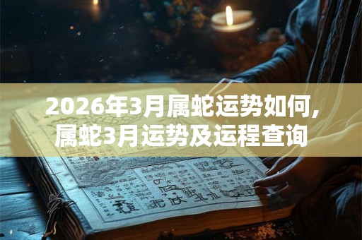 2026年3月属蛇运势如何,属蛇3月运势及运程查询
