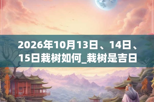 2026年10月13日、14日、15日栽树如何_栽树是吉日吗