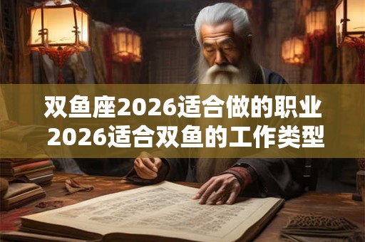 双鱼座2026适合做的职业 2026适合双鱼的工作类型