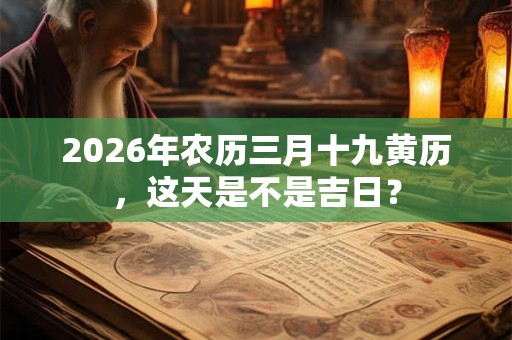 2026年农历三月十九黄历，这天是不是吉日？