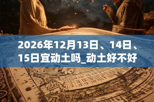 2026年12月13日、14日、15日宜动土吗_动土好不好