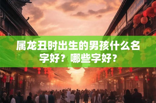 属龙丑时出生的男孩什么名字好？哪些字好？