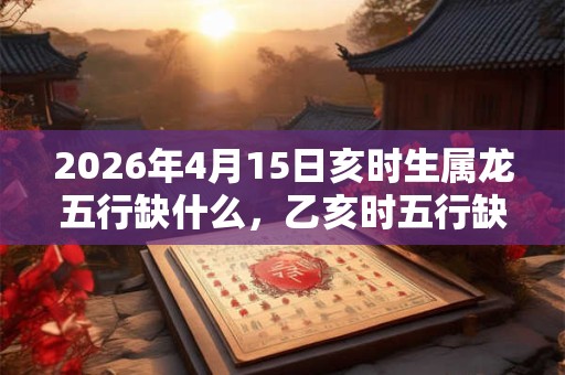 2026年4月15日亥时生属龙五行缺什么，乙亥时五行缺什么