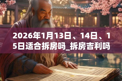 2026年1月13日、14日、15日适合拆房吗_拆房吉利吗 2026年1月13日、14日、15日适合拆房吗_拆房吉利吗