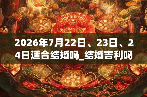 2026年7月22日、23日、24日适合结婚吗_结婚吉利吗 2026年7月22日、23日、24日适合结婚吗_结婚吉利吗