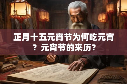 正月十五元宵节为何吃元宵？元宵节的来历？