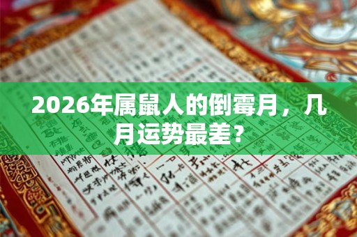 2026年属鼠人的倒霉月，几月运势最差？
