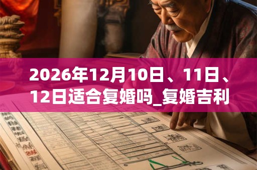 2026年12月10日、11日、12日适合复婚吗_复婚吉利吗