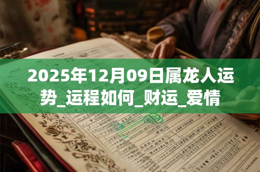 2025年12月09日属龙人运势_运程如何_财运_爱情