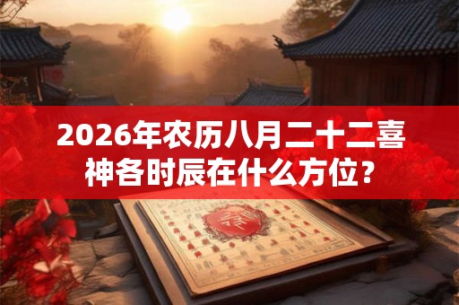 2026年农历八月二十二喜神各时辰在什么方位？