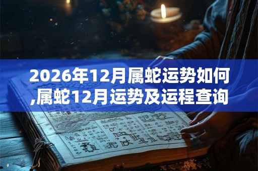 2026年12月属蛇运势如何,属蛇12月运势及运程查询