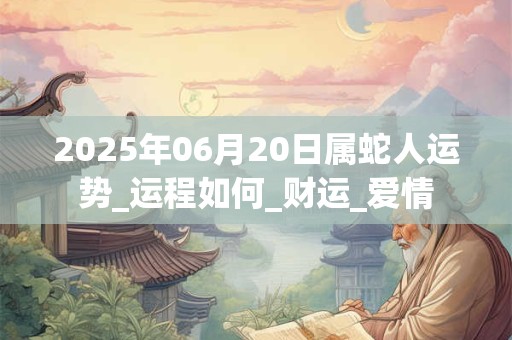 2025年06月20日属蛇人运势_运程如何_财运_爱情 2025年06月20日属蛇人运势_运程如何_财运_爱情