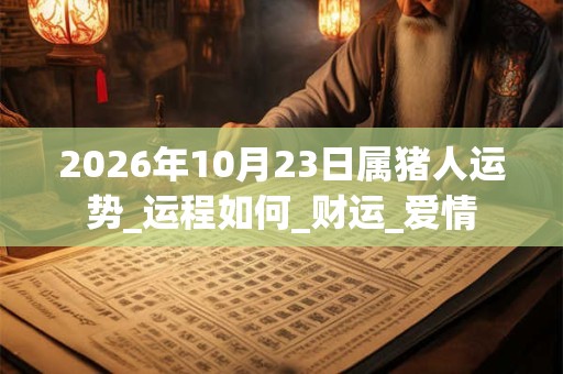 2026年10月23日属猪人运势_运程如何_财运_爱情 2026年10月23日属猪人运势_运程如何_财运_爱情