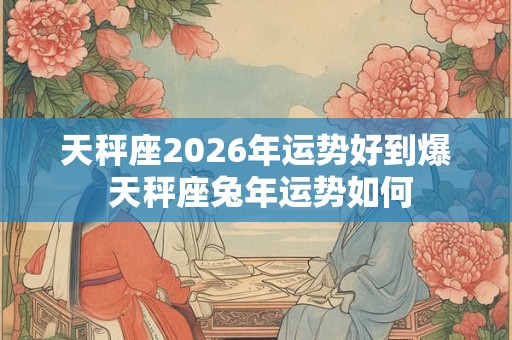 天秤座2026年运势好到爆 天秤座兔年运势如何 天秤座2026年运势好到爆 天秤座兔年运势如何