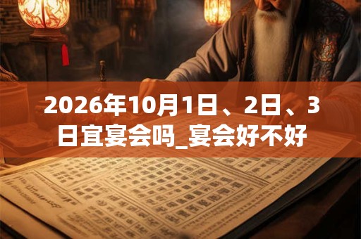 2026年10月1日、2日、3日宜宴会吗_宴会好不好