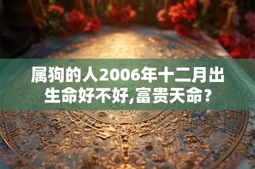 属狗的人2006年十二月出生命好不好,富贵天命？