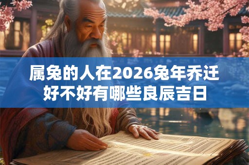 属兔的人在2026兔年乔迁好不好有哪些良辰吉日