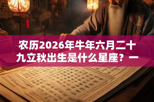 农历2026年牛年六月二十九立秋出生是什么星座？一生的命运运势如何？