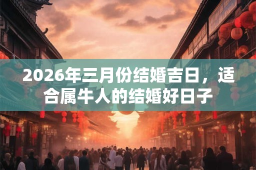 2026年三月份结婚吉日，适合属牛人的结婚好日子