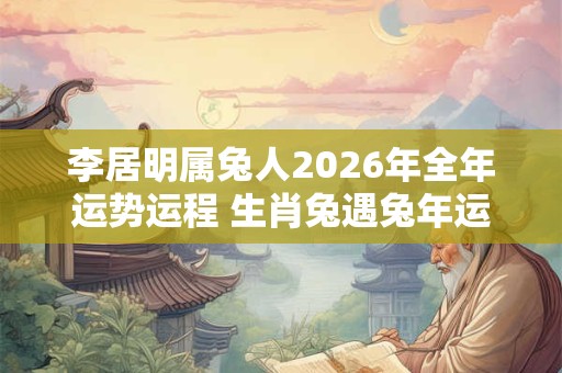 李居明属兔人2026年全年运势运程 生肖兔遇兔年运势如何