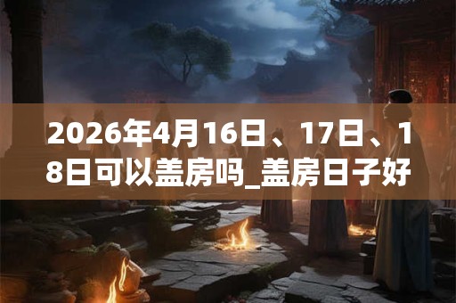 2026年4月16日、17日、18日可以盖房吗_盖房日子好吗
