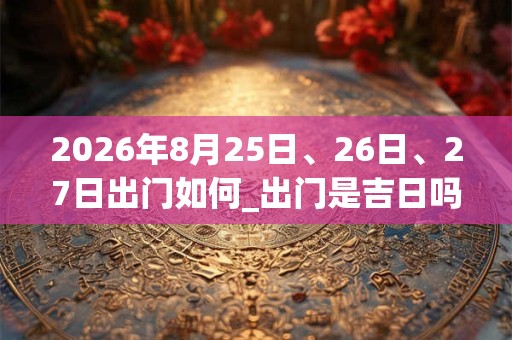 2026年8月25日、26日、27日出门如何_出门是吉日吗