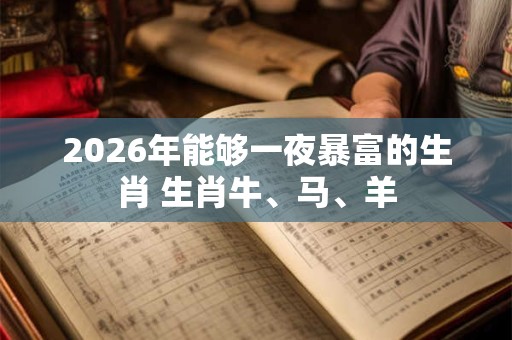 2026年能够一夜暴富的生肖 生肖牛、马、羊