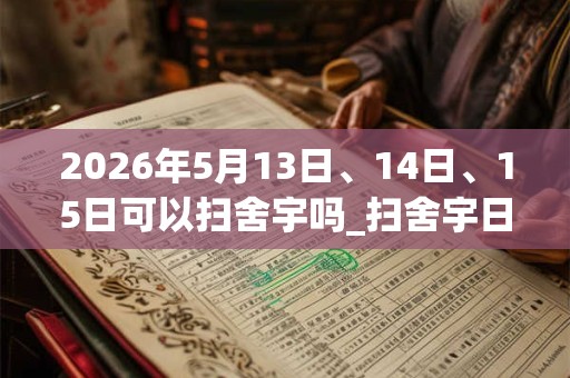 2026年5月13日、14日、15日可以扫舍宇吗_扫舍宇日子好吗