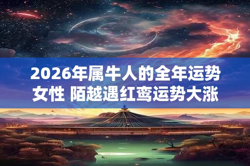 2026年属牛人的全年运势女性 陌越遇红鸾运势大涨