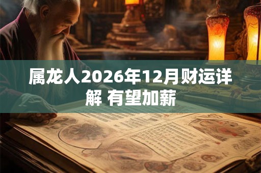 属龙人2026年12月财运详解 有望加薪