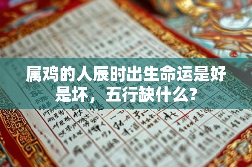 属鸡的人辰时出生命运是好是坏，五行缺什么？