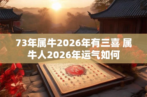 73年属牛2026年有三喜 属牛人2026年运气如何 73年属牛2026年有三喜 属牛人2026年运气如何
