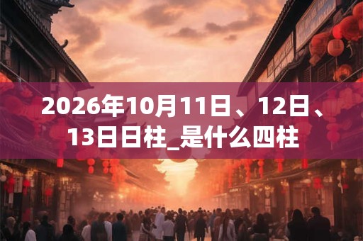 2026年10月11日、12日、13日日柱_是什么四柱