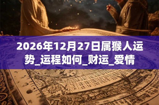 2026年12月27日属猴人运势_运程如何_财运_爱情 2026年12月27日属猴人运势_运程如何_财运_爱情