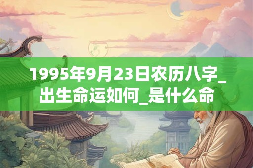 1995年9月23日农历八字_出生命运如何_是什么命 1995年9月23日农历八字_出生命运如何_是什么命