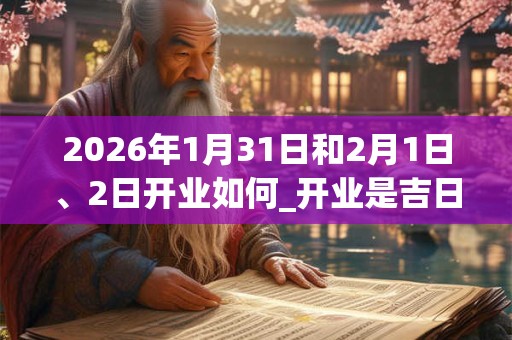 2026年1月31日和2月1日、2日开业如何_开业是吉日吗