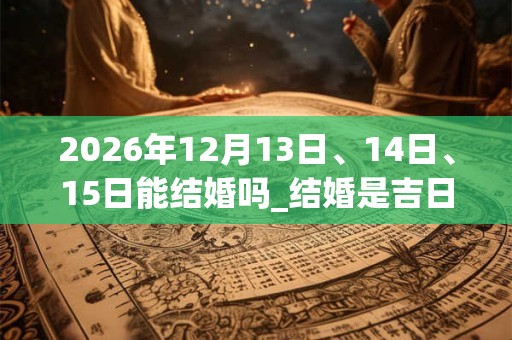 2026年12月13日、14日、15日能结婚吗_结婚是吉日吗