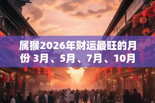 属猴2026年财运最旺的月份 3月、5月、7月、10月