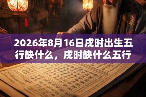 2026年8月16日戌时出生五行缺什么，戌时缺什么五行