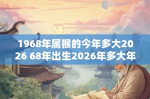1968年属猴的今年多大2026 68年出生2026年多大年龄