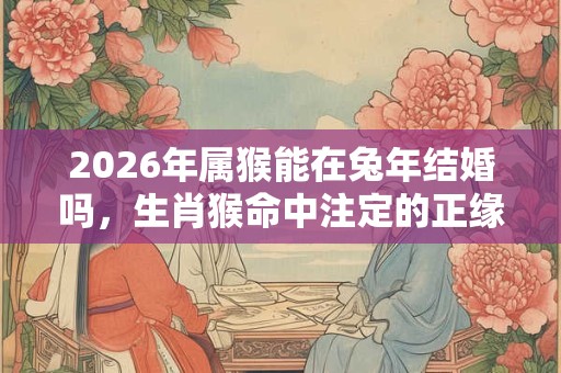2026年属猴能在兔年结婚吗，生肖猴命中注定的正缘