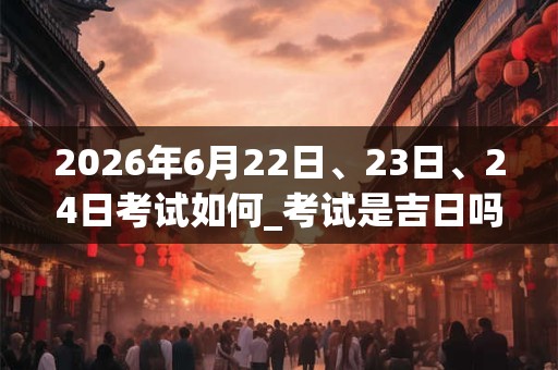 2026年6月22日、23日、24日考试如何_考试是吉日吗