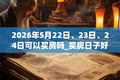 2026年5月22日、23日、24日可以买房吗_买房日子好吗