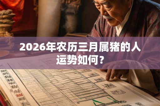 2026年农历三月属猪的人运势如何？