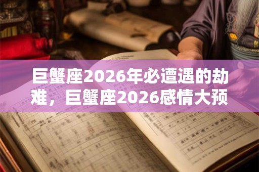 巨蟹座2026年必遭遇的劫难，巨蟹座2026感情大预言